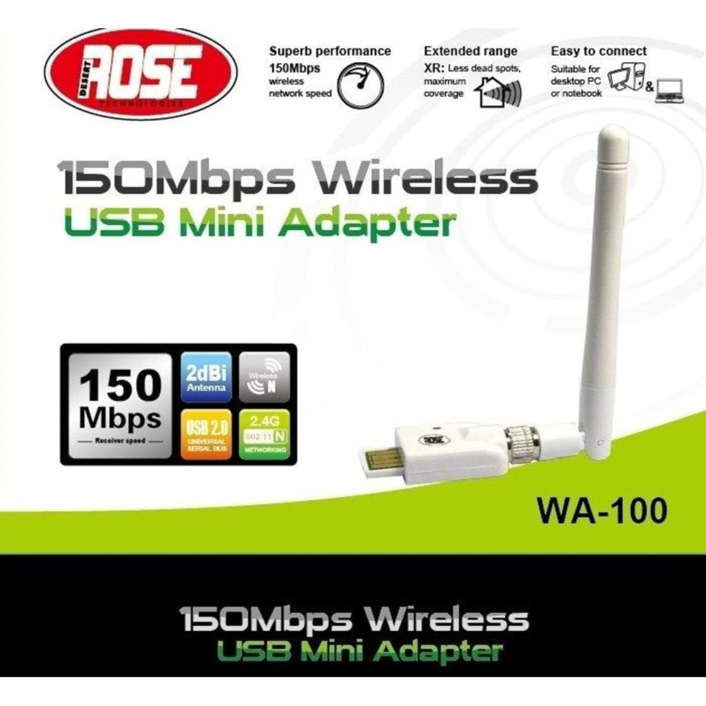 ROSE WA-100 WİRELES 150 MPS USB ADAPTÖR
