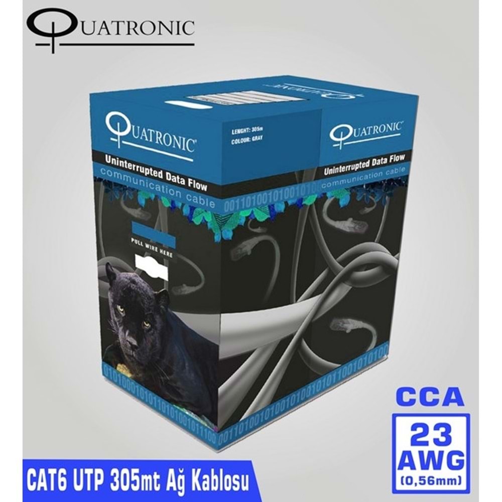 Quatronic CAT6 305M 23AWG (0,56mm) UTP Ağ Kablosu