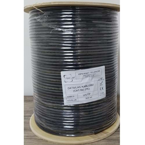 CAT5 %30 BAKIR-DIŞ ORTAM-CAT5-POLİETİLEN-305 MT.-ÖZEL ÜRETİM-K.RENGİ