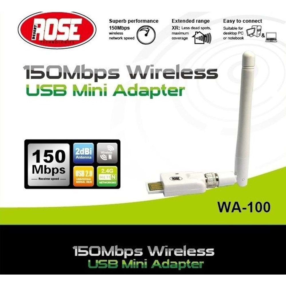 ROSE WA-100 WİRELES 150 MPS USB ADAPTÖR