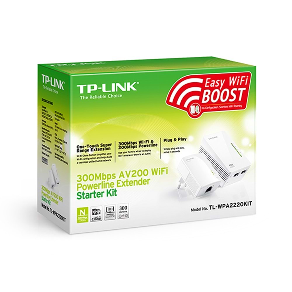 TP-LINK TL-WPA2220KIT 300Mbps AV200 Wifi Powerline